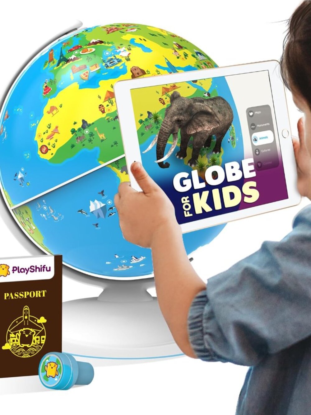 PlayShifu Orboot Globe Interactive 1000+ Facts on Animals & Places STEM free app